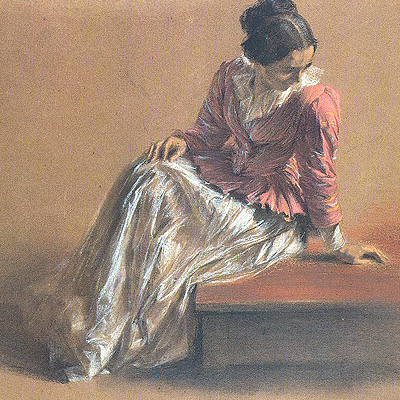 تابلوی نقاشی خانم نشسته اثر منتسل (Menzel)