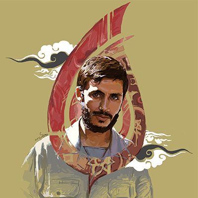 نقاشی دیجیتال شهید محمد ابراهیم همت  اثر  محمد علی نادری